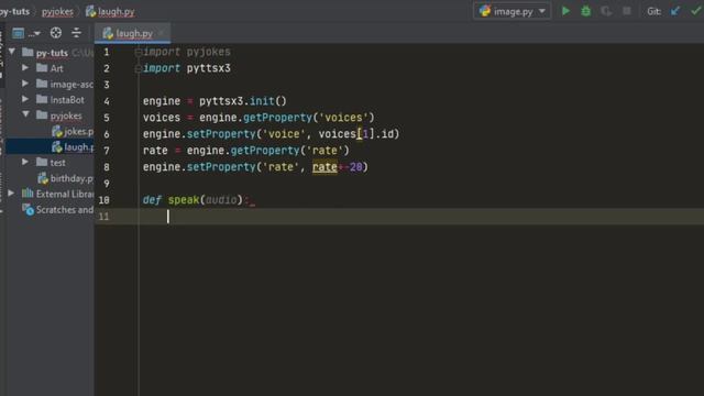 Code A Text to Speech Python App to Tell Jokes (??) - (Laugh Using Python) pyttxs3 смотреть онлайн