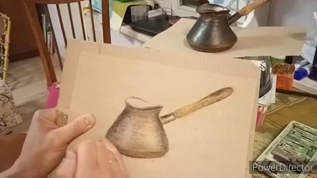 Рисуем турку масляной пастелью. смотреть онлайн