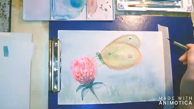 УРОК ИЗО АКВАРЕЛЬ. БАБОЧКА смотреть онлайн