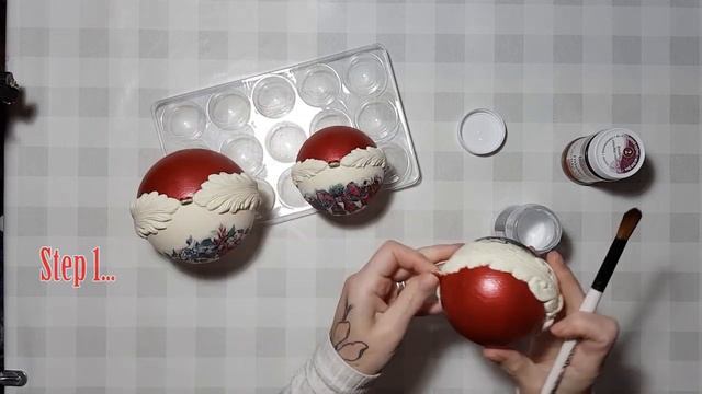 Christmas Decoupage?Decorated Bauble? #christmas #decoupage #mixedmedia #homemade