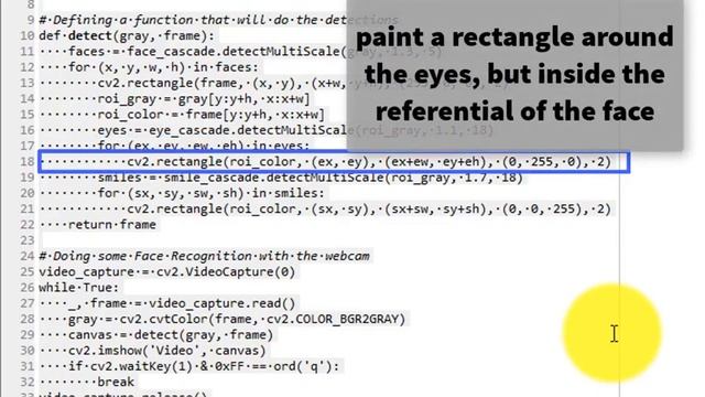Face eye and smile detector using opencv смотреть онлайн