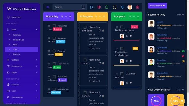 WebkitX Bootstrap 5 Admin Dashboard Template with Dark LTR Theme смотреть онлайн