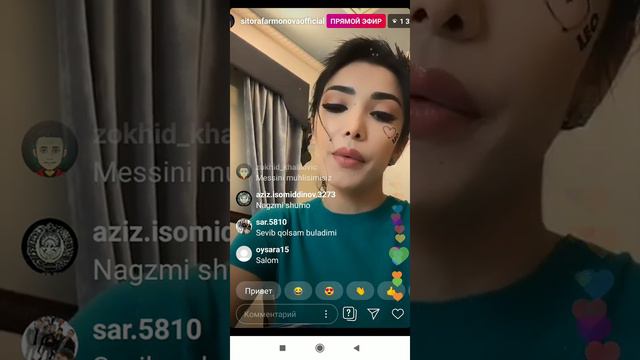 Ситора Фармоновадан жонли эфир