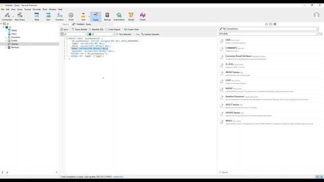 MariaDB - Navicat - tworzenie tabel - create table смотреть онлайн