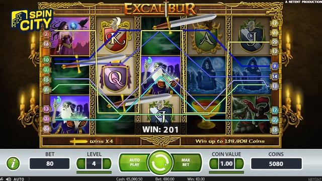 Spin City - Игровой автомат Excalibur (Экскалибур) смотреть онлайн