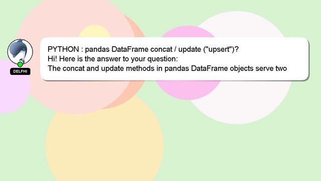 PYTHON : pandas DataFrame concat / update ("upsert")? смотреть онлайн