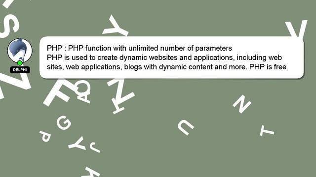 PHP : PHP function with unlimited number of parameters смотреть онлайн