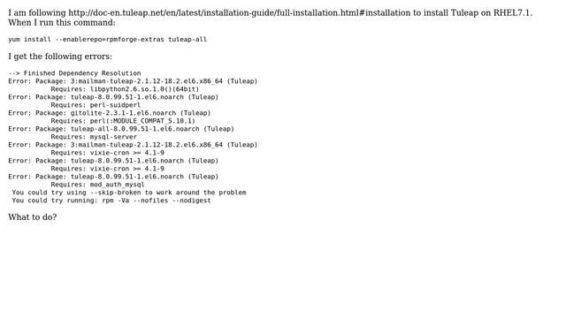 Tuleap installation issue on RHEL7.1 смотреть онлайн