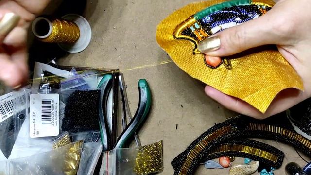 Вышивка украшений. Два колье в египетском стиле / Embroidered jewelry. 2 necklace in Egyptian style смотреть онлайн