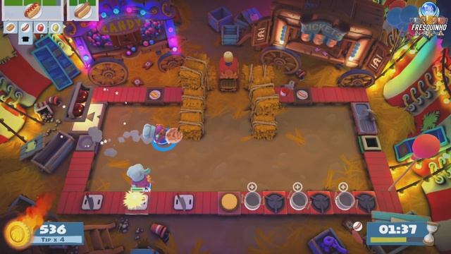 Overcooked 2: Carnival of Chaos DLC - Level 1-4 (Solo) | Polishing Platinums | PS5 смотреть онлайн