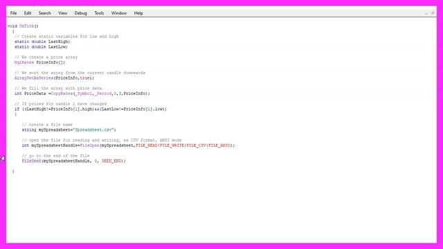 LEARN MQL5 TUTORIAL BASICS - 94 SIMPLE SPREADSHEET FILE WRITER смотреть онлайн