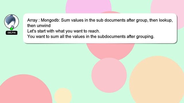 Array : Mongodb: Sum values in the sub documents after group, then lookup, then unwind смотреть онлайн