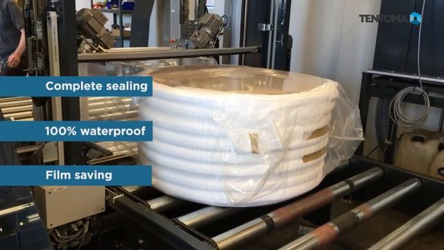 Автоматическая горизонтальная упаковочная машина по технологии «стретч-худ» смотреть онлайн