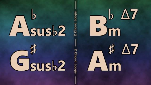 Absus b2 (G#sus b2) to Bbm maj7 (A#m maj7) Backing Track смотреть онлайн