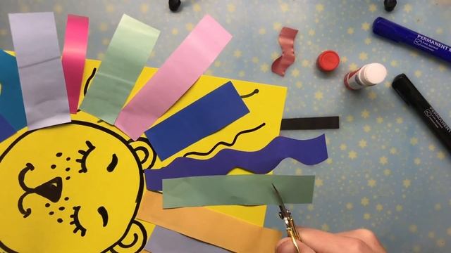 Аппликация лев из цветной бумаги. Как сделать львенка из бумаги. Урок для детей. Поделка для садика смотреть онлайн