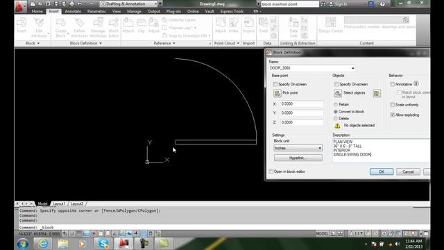 AutoCAD II 24-5 Defining the Block Insertion Base Point смотреть онлайн