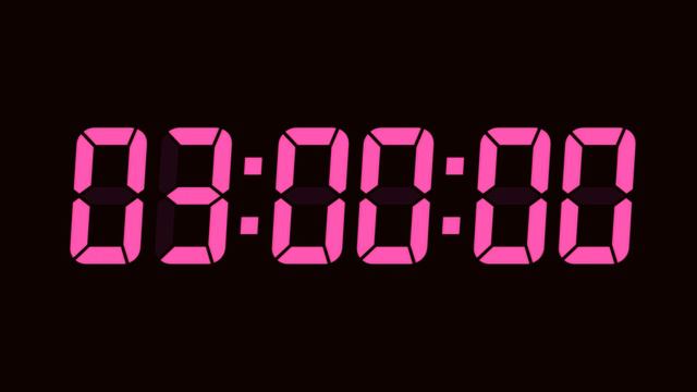 6 Hour Digital Countdown Timer | Dark Background | Fuchsia Pink Text | No Sounds