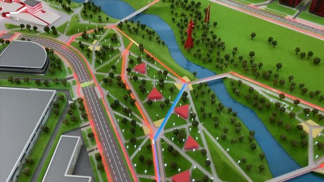 Промышленный макет 1:1000 с мэппингом