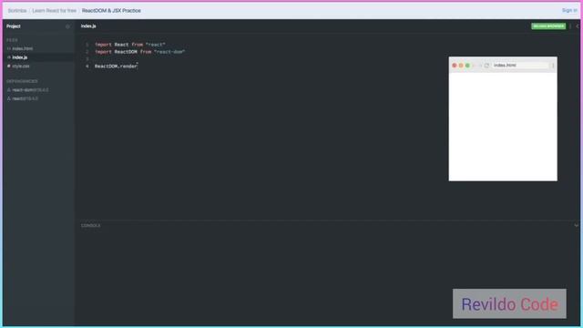 ReactDom and JSX Practice | React JS Course for Beginners | React JS Tutorial | #revildo_code смотреть онлайн