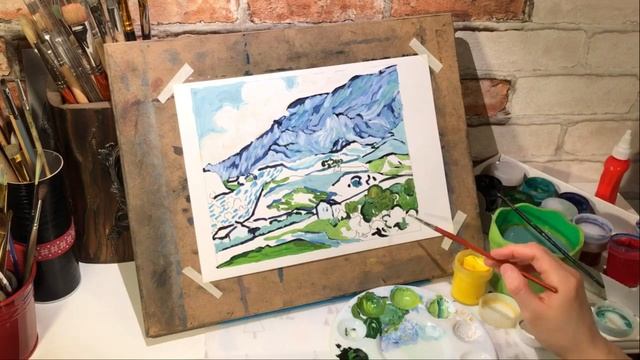 Копия пейзажа Ван Гога смотреть онлайн