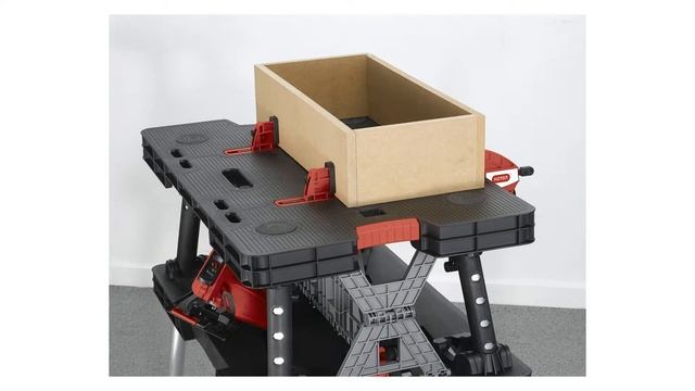 Keter Folding Compact Workbench Sawhorse Work Table with Clamps смотреть онлайн