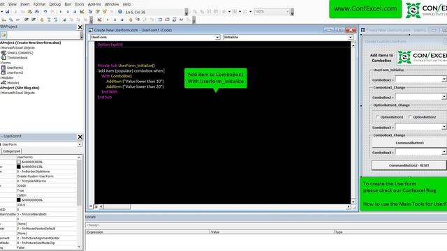 VBA Excel AddItem to ComboBox when Userform Initialize - ConfExcel смотреть онлайн