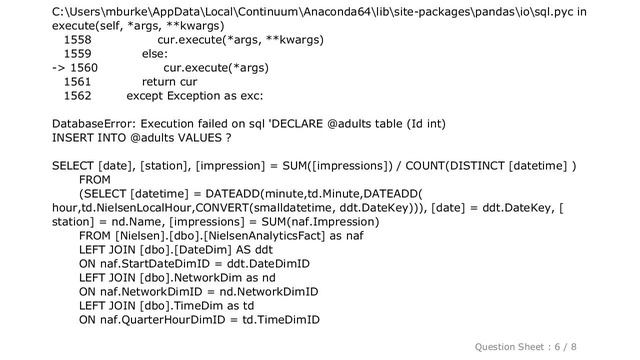 Pandas : Reading from SQL Server with params: pandas (or pyodbc) not functioning properly смотреть онлайн