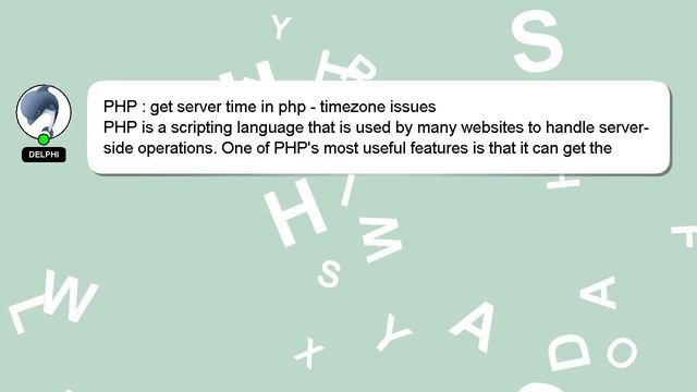 PHP : get server time in php - timezone issues смотреть онлайн