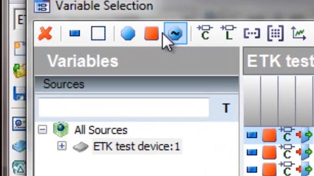 ETAS INCA V7 Variable Selection and Experiment Configuration Dialog смотреть онлайн