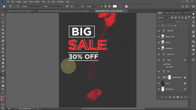 Instagram Stories Design For Product Sale in Adobe Photoshop CC смотреть онлайн