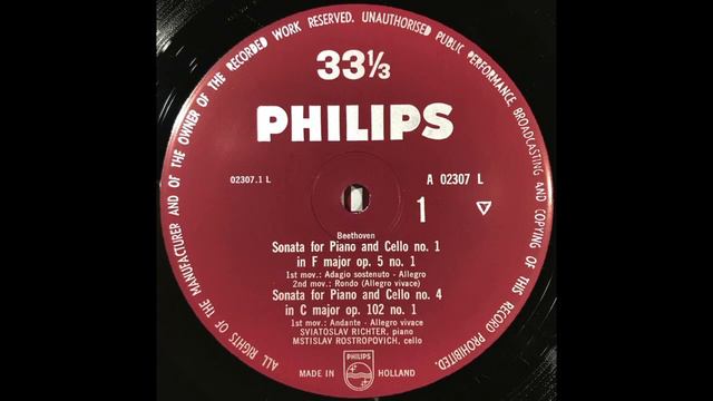 BEETHOVEN Sonatas for Piano and Cello no. 1, 4, 5 ROSTROPOVICH, RICHTER смотреть онлайн