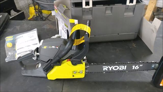 RYOBI 2 CYLE 16IN 37CC cHAINSAW WITH HEAVY DUTY CASE UNBOXING смотреть онлайн