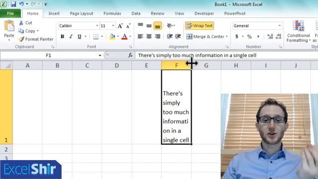 Microsoft Excel Tutorial: Wrap Text When There's Too Much Data for One Cell смотреть онлайн