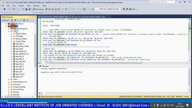 07_23.0716_MicroSoft SQL Server Tutorials_0027_Index, AlterTable_P2, Truncate, Drop & Delete Table смотреть онлайн
