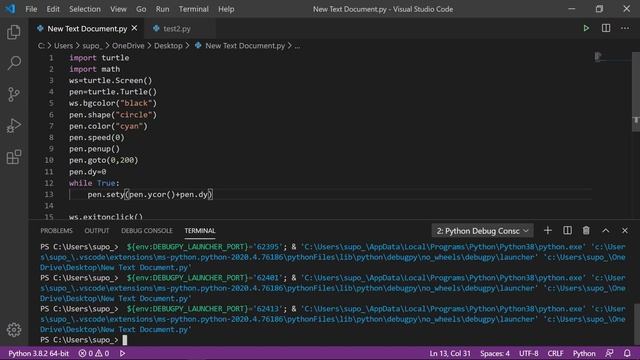 Simple Bouncing ball with python Turtle graphics || #Learn_python смотреть онлайн