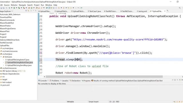 How to upload file in Selenium WebDriver using Robot class on Chrome & Firefox [2021] #AjAutomation смотреть онлайн