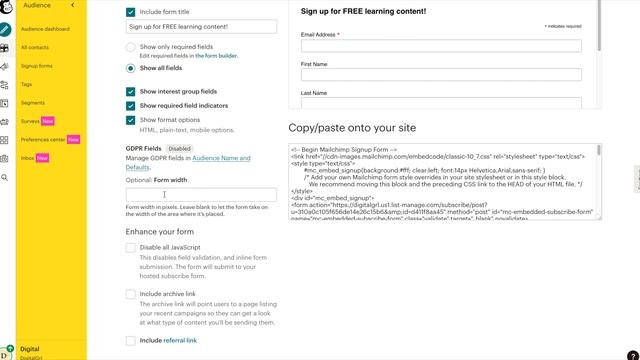 Mailchimp Tutorial: How to Setup an Embedded Signup Form смотреть онлайн