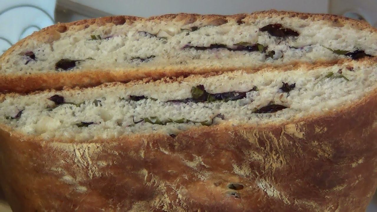 Домашний хлеб с оливками. смотреть онлайн