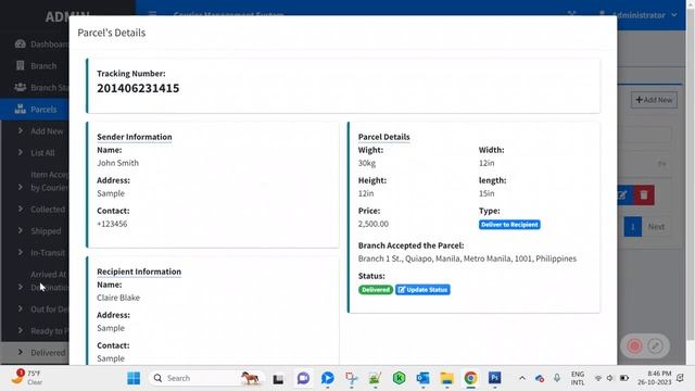 Courier Management PHP Script смотреть онлайн