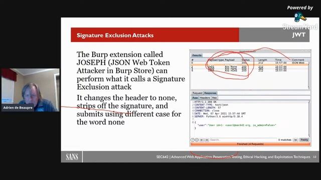 OWASP Ottawa April 2021: JWT Security Issues with Adrien de Beaupre смотреть онлайн