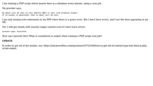 DevOps & SysAdmins: What is considered as output when running a PHP script cron job? смотреть онлайн