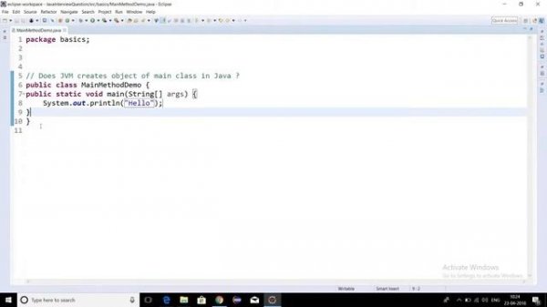 Core Java Interview Question - Does JVM creates object of main class to call main method in Java.