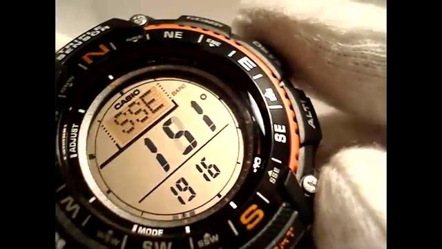 Компас в часах Casio SGW-1000B-4AER смотреть онлайн