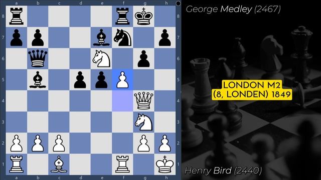 Henry Bird (2440) vs George Medley (2467) | London, 1849 | French Defense, La Bourdonnais Variation смотреть онлайн