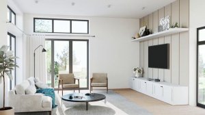 Одноэтажный г-образный дом для большой семьи