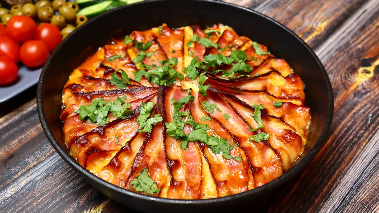 Рецепт - Идейка с беконом и овощами/Вкусный рецепт/Быстрый ужин/Куриная запеканка смотреть онлайн