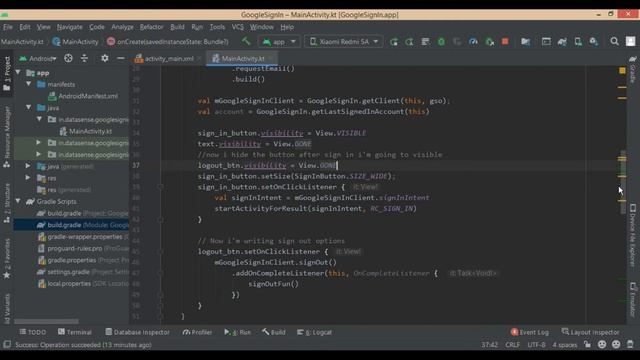 How to integrate Google SignOut to your Android app | Android Studio | Kotlin | GoogleSignOut смотреть онлайн