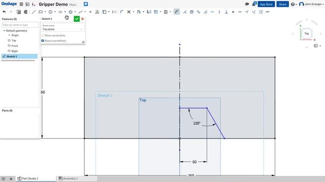 Onshape Project- Robot Gripper - Step 2 - Sketching the Base смотреть онлайн