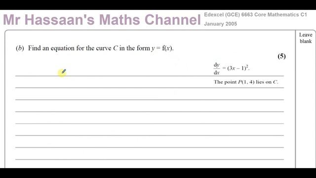 [P1] C1, (GCE), 6663/01, January 2005, Q9, Equations of Normals, Integration смотреть онлайн