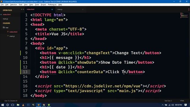 #3 Vue.Js Events and Methods Property, v-on directive | Vue Js Beginner's Tutorial смотреть онлайн